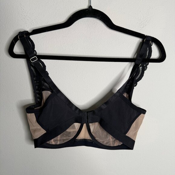 ThirdLove Women's Black‎ Deco Lace Unlined Sleek Fit Bra - Size 34F - Picture 3 of 5